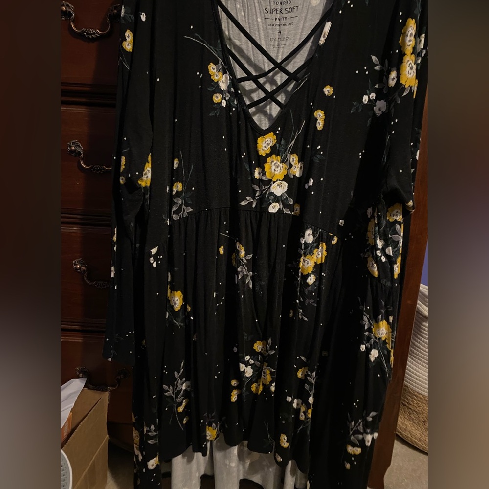 Torrid Black Floral Blouse - Picture 5 of 14